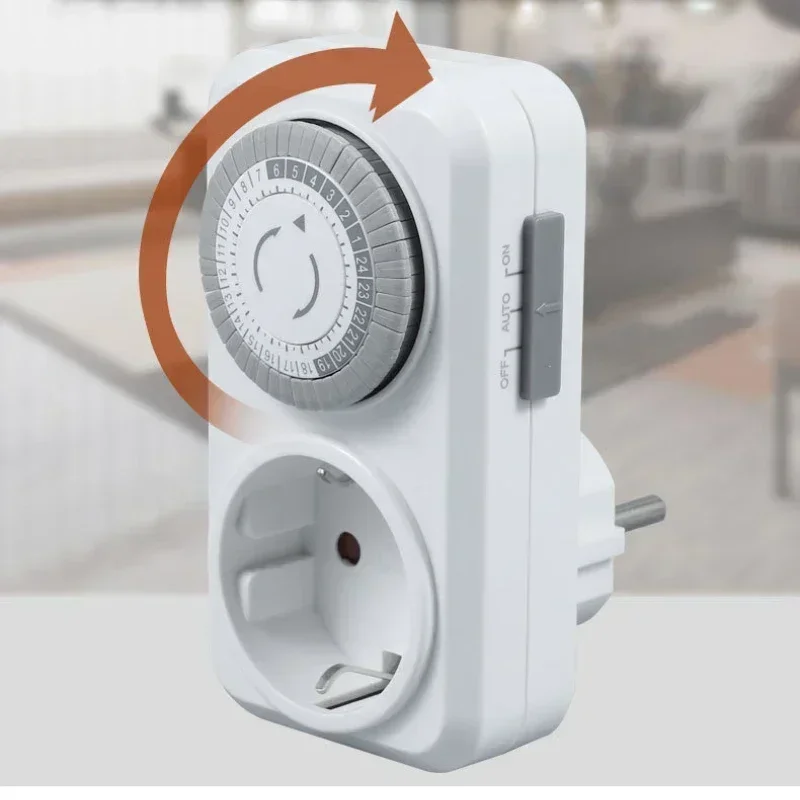 Germany Plug Mechanical Timer Socket 24-Hour Cycle Automatic Switch Electrical Outlet Support 16A 3680W High-Power for Spain