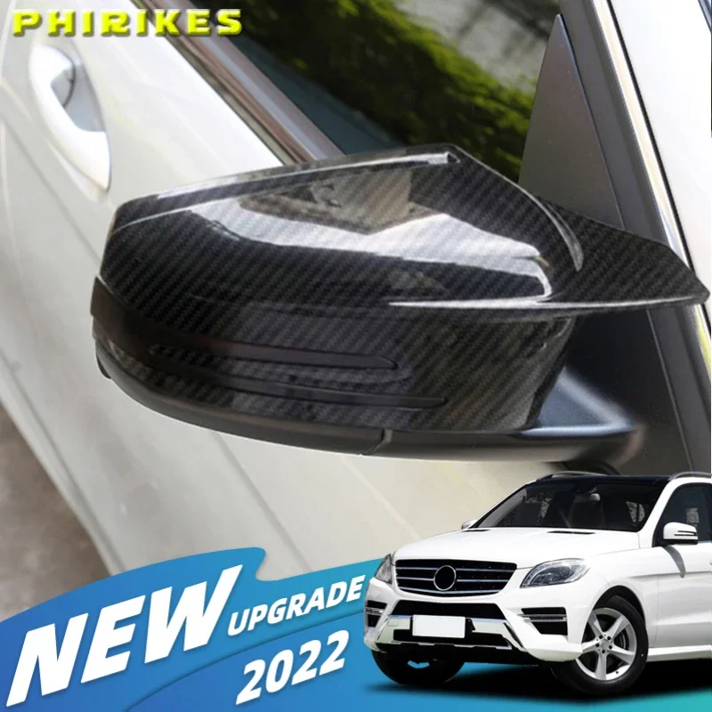 

For Mercedes Benz W176 W246 W204 W212 W221 C117 X204 X156 2pcs Replacement Carbon Fiber Pattern Rearview side Mirror cover caps
