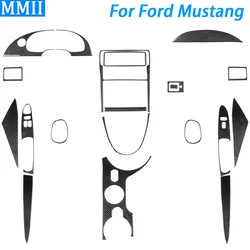 For Ford Mustang 2001-2004 Carbon Fiber Air Outlet Speedometer Surround Gear Shift Panel Set Car Interior Accessories Sticker