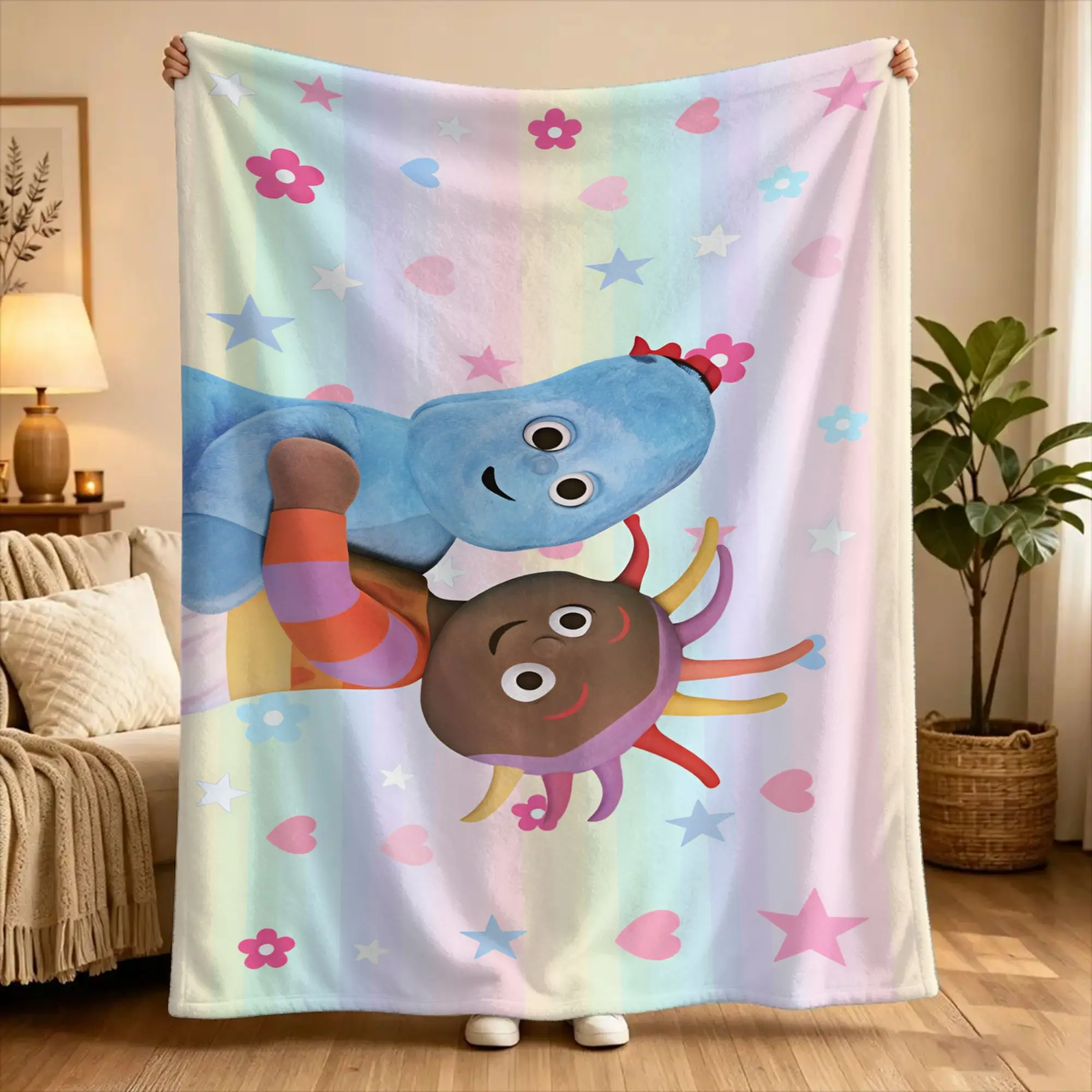 The Haahoos In the night garden Throw Blanket  Flannel Bedspread For Couch Chair Sofa Bed Aesthetic Sofa Bed Cover
