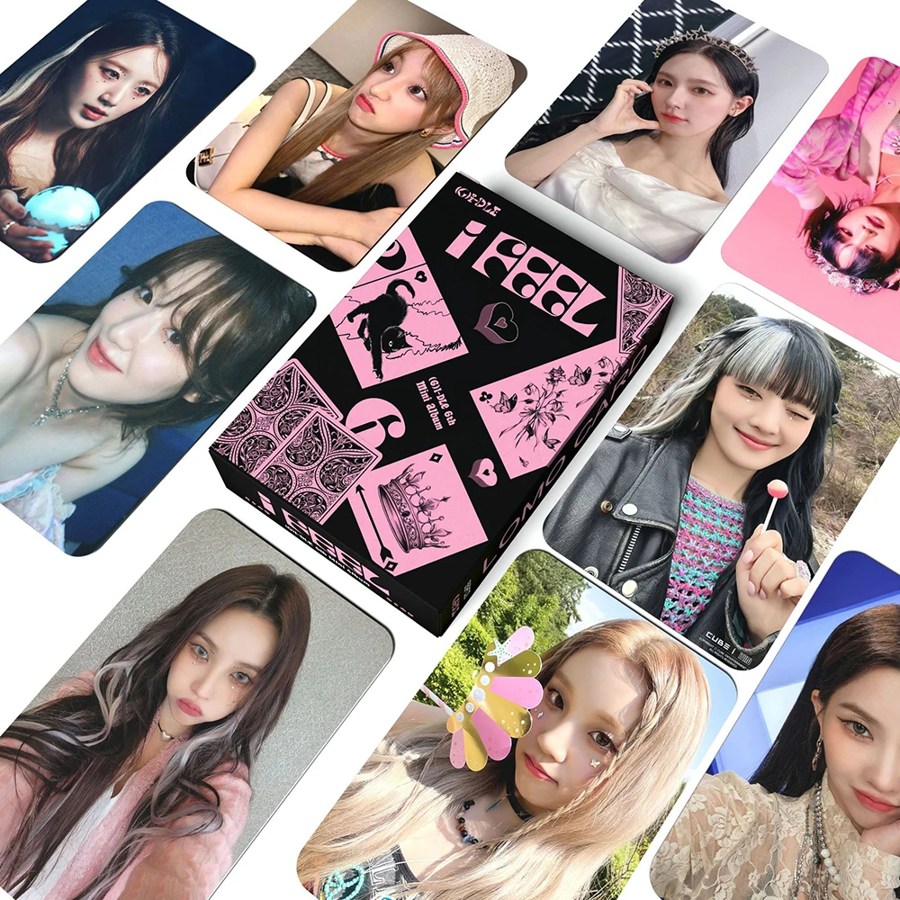 55Pcs/Box KPOP (G)I-DLE I FEEL Album LOMO Cards Set YUQI MINNIE SHUHUA MIYEON Cute Double-Sided Photocards Fans Collection Gifts