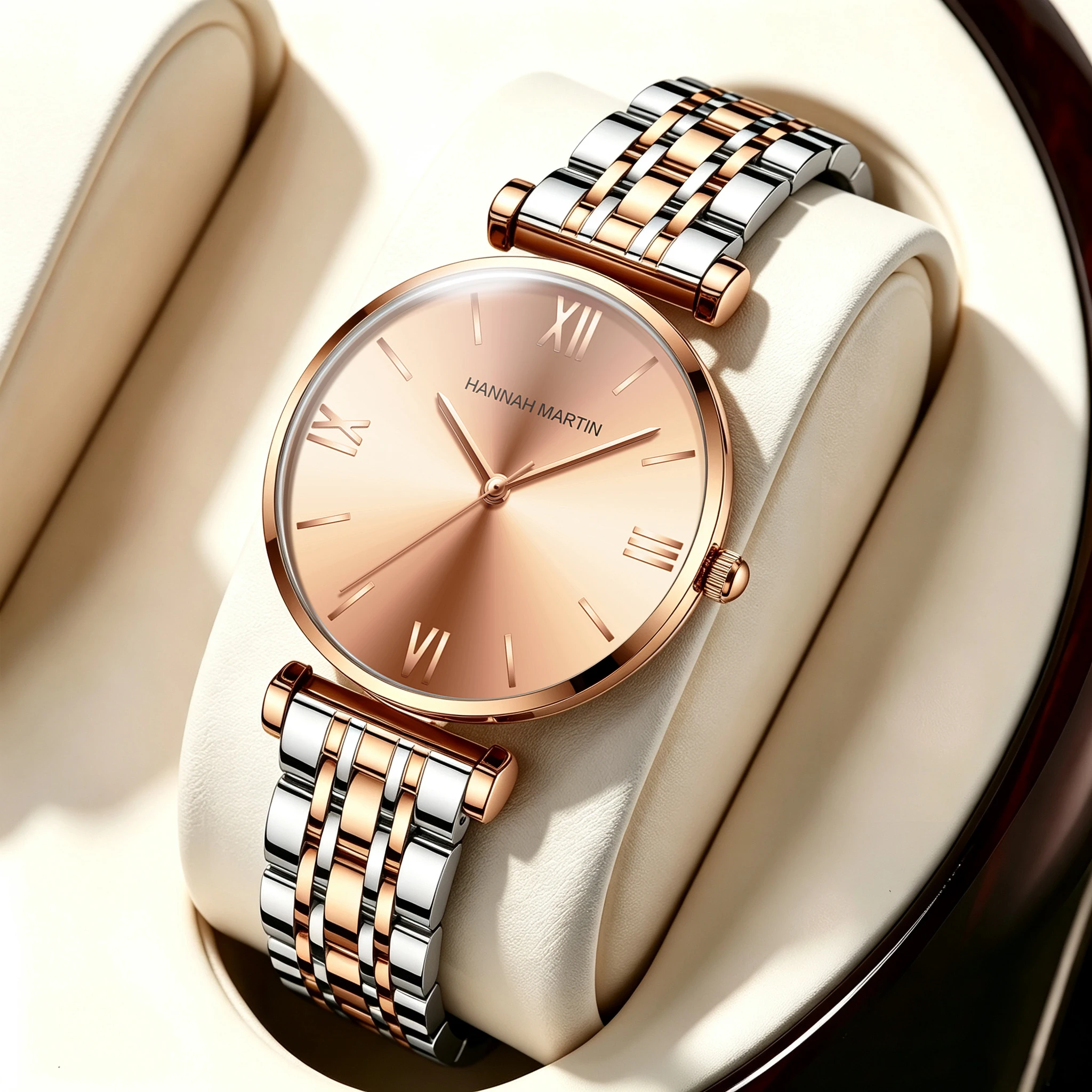 Luxury Rose Gold Stainless Steel Quartz Watch