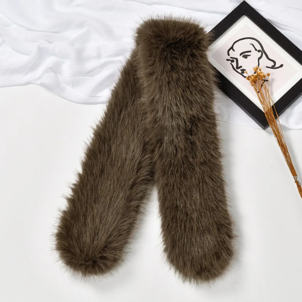 

Уютный роскошный шарф из искусственного кроличьего меха, теплый мягкий шейный платок, однотонный шейный глушитель для женщин