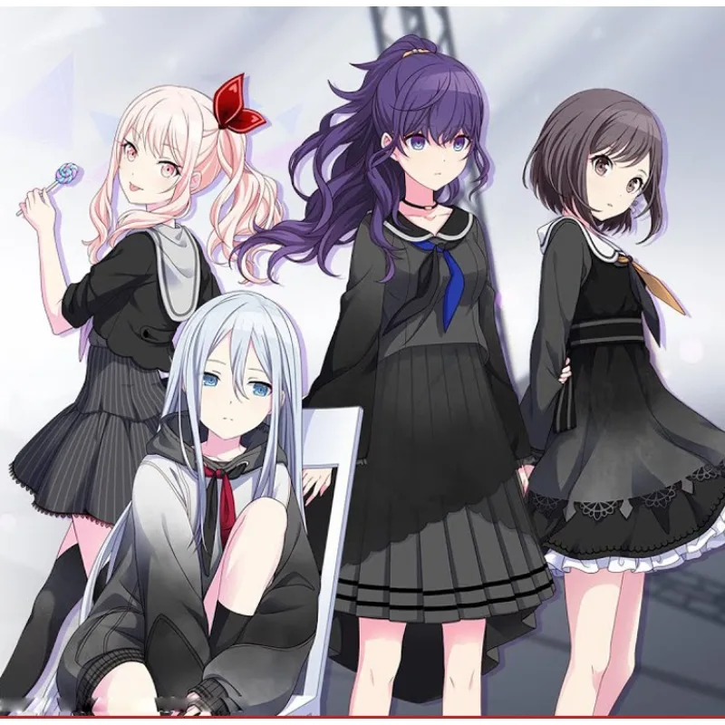 Akiyama Mizuki Shinonome Ena sukienka Cosplay gra projekt Sekai do odgrywania ról Jk jednolity czarny strój ubrania Lolita krawat pas