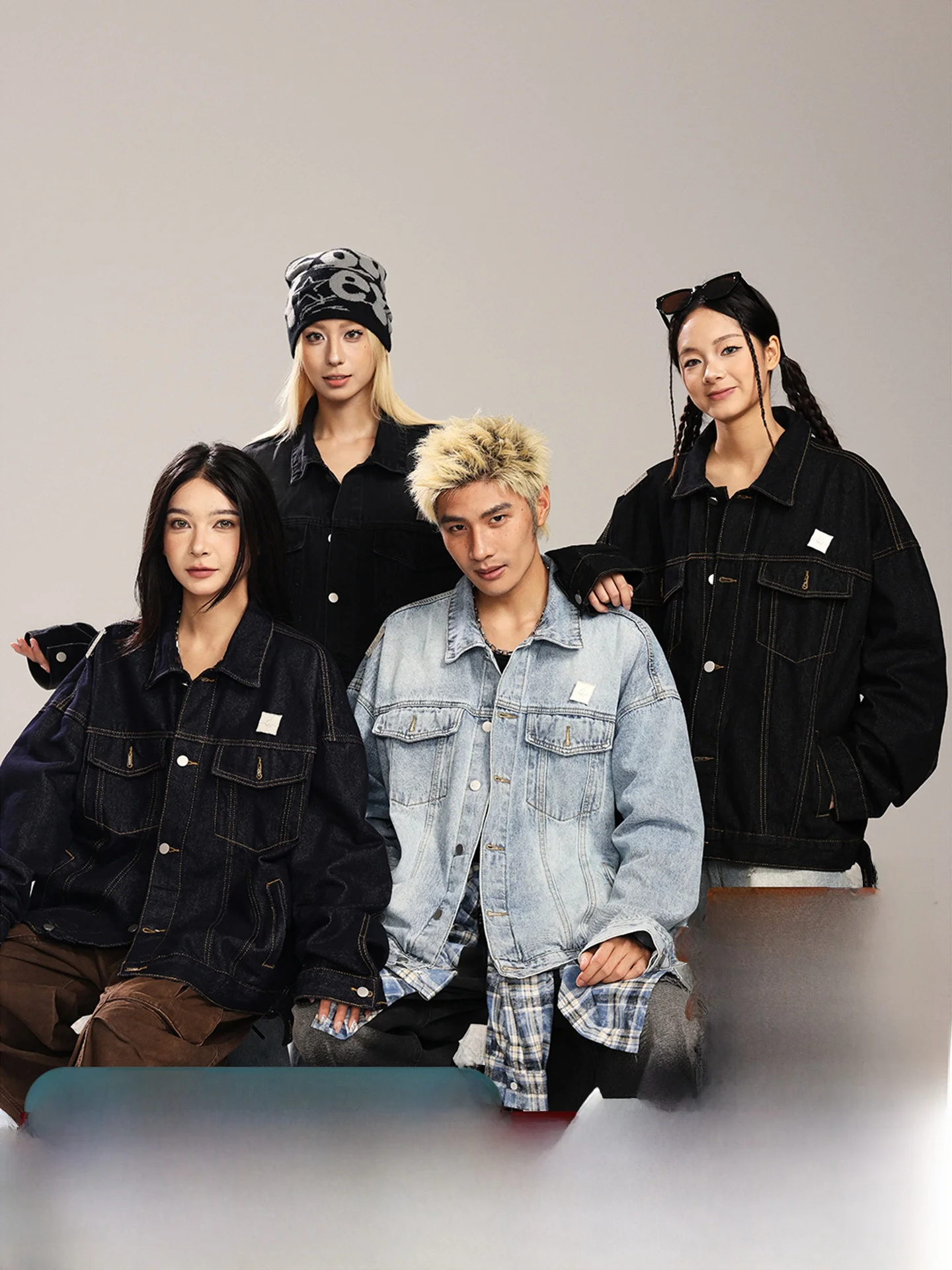 

American Retro Waed Denim Jaet Men's Loose Casual Jaet Spring Autumn Trendy Brand Manyston Long Sve Button up Pure C...