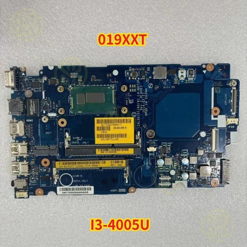 CN-019XXT 019XXT 19XXT Mainboard ZAL50 LA-B071P For DELL Latitude14 3450 L3450 Laptop Motherboard I3-4005U CPU Full Tested