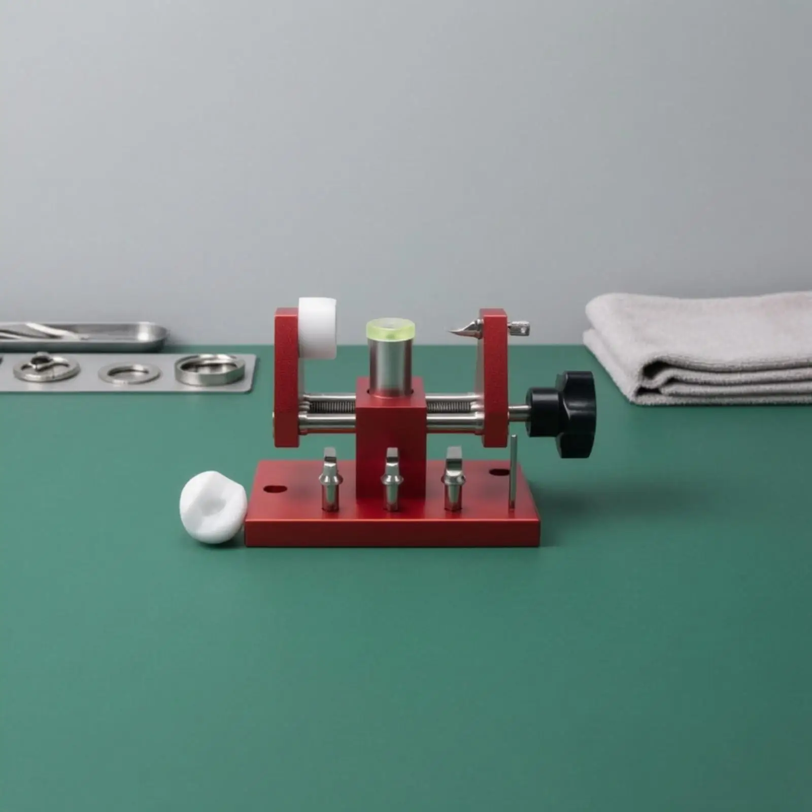 Watchmaker Bench Case Opener Tool for Opening Watch Backs with Stable Support Block Design
