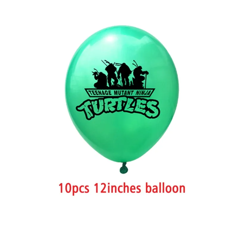 10Pcs Ninja Turtle Latex Balloon Set Kawaii Anime Figure Balloons Kids Happy Birthday Party Decoration Halloween Decor Gift