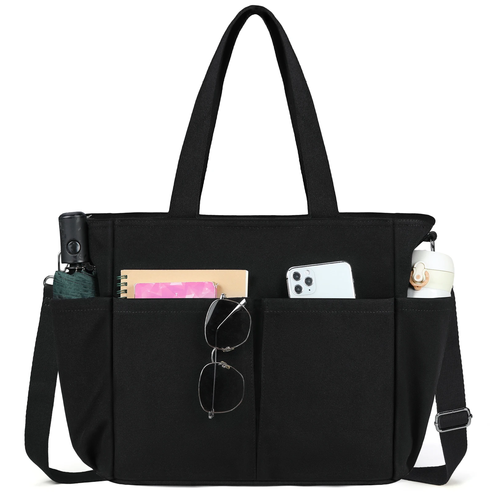 

NUBILY классическая универсальная холщовая сумка-тоут для женщин, большая вместительная сумка через плечо, сумка на плечо для работы, путешествий, колледжа