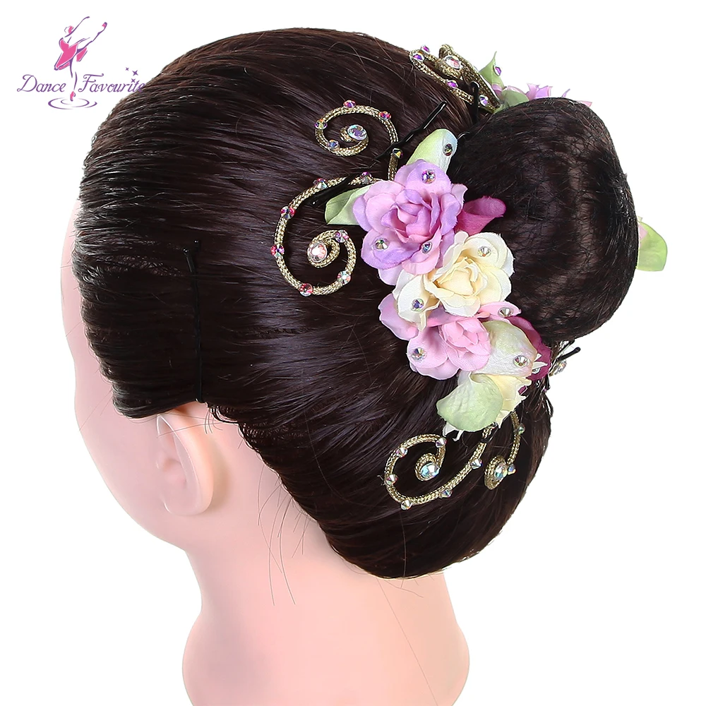 HB027 Pink Flower Headdress Hair Accessories Girls Ballerina Headwear La Fille Mal Ggardee Viriation Headpiece