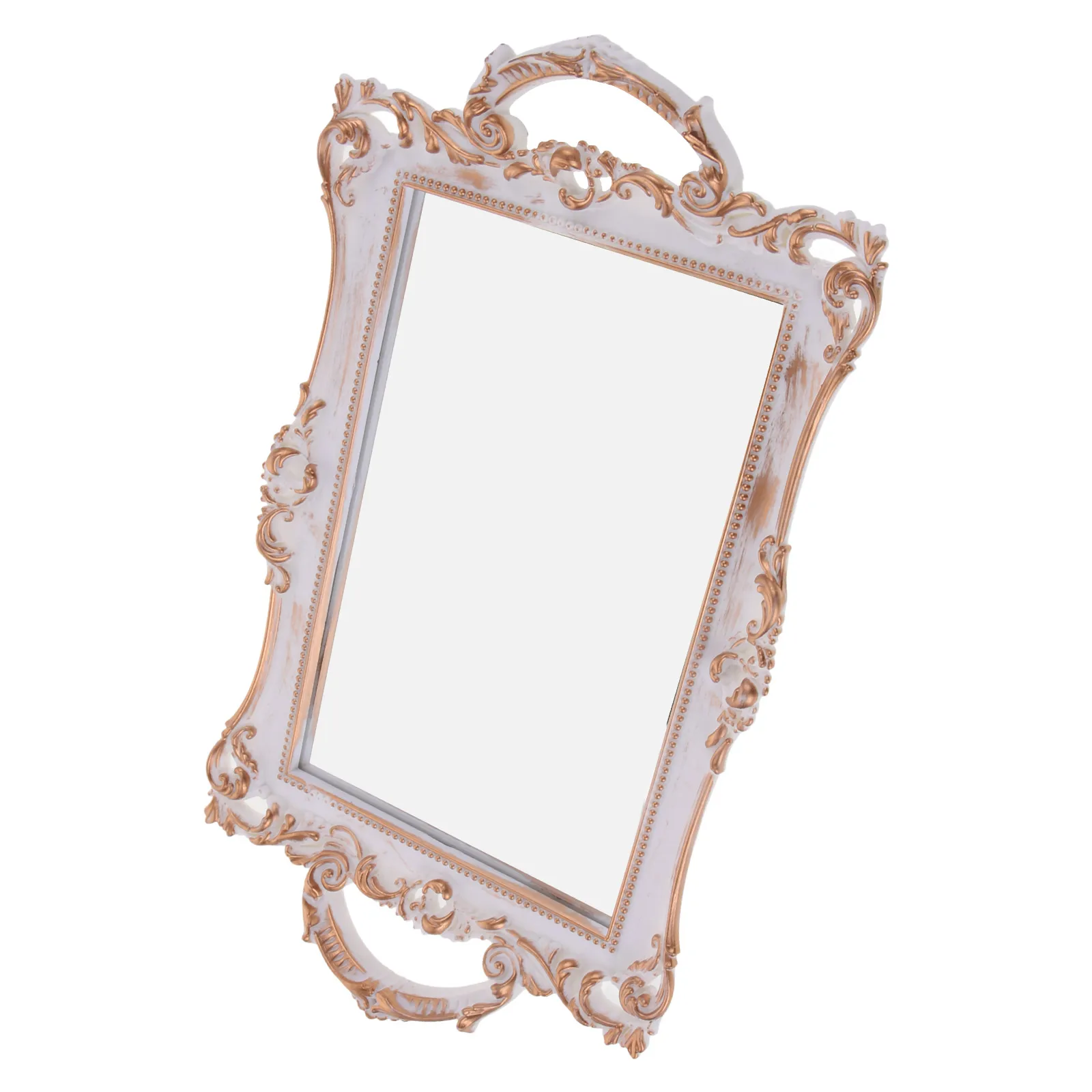 

Mirror Tray Jewellery Holder Jewelry Storage Perfume Organizer Ivory Makeup Display Dresser Vanity