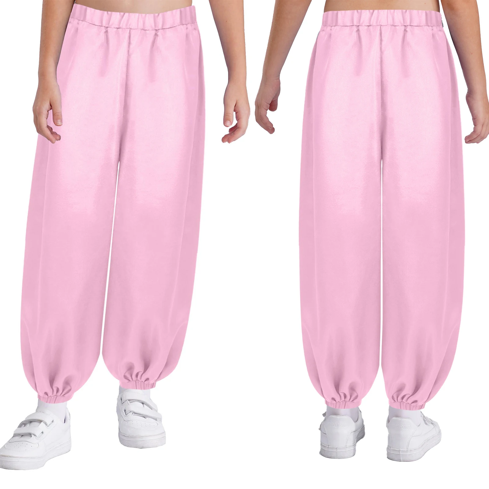 سراويل متوهجة على الموضة لعام 2025 للفتيات سراويل هيب هوب ترتر سراويل واسعة للأطفال أزياء حفلات الجاز للبطن أزياء عرض Stge