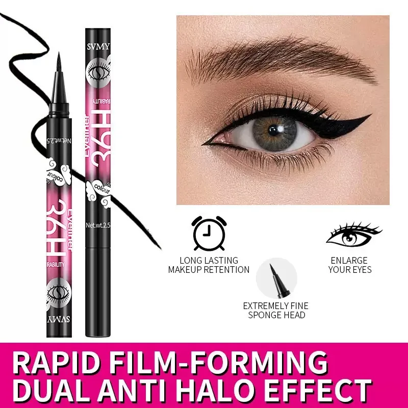 12er-Packung der meistverkauften schwarzen Flüssig-Eyeliner, langanhaltend und wasserfest, Exquisite Cosmetics._voghion.com