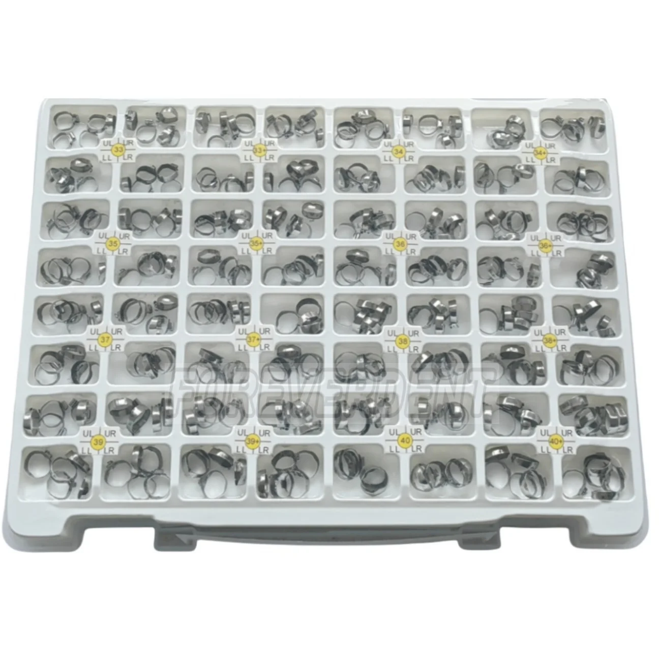 

320Pcs/Box 320pcs Dental Orthodontic Plain Molar Bands Buccal Tubes Kit 1st Roth/MBT 022 #34-41+ U2/L1