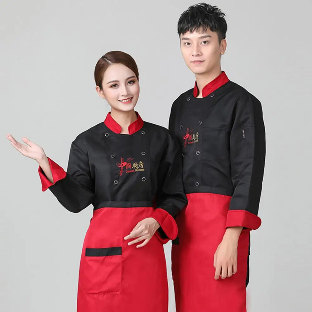 Delicado chef camisa roupas de cozinha chefe superior mangas compridas feminino masculino chefe uniforme superior à prova de óleo