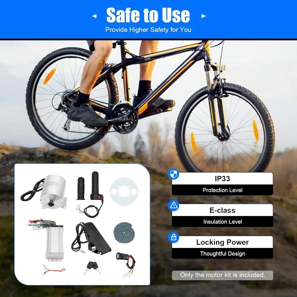 

48-72V 3000W Brushless Motor Kit E-Bike Brushless Motor Controller Kit W/ Throttle DC Brushless Motor Kit for Electric Kart Kit