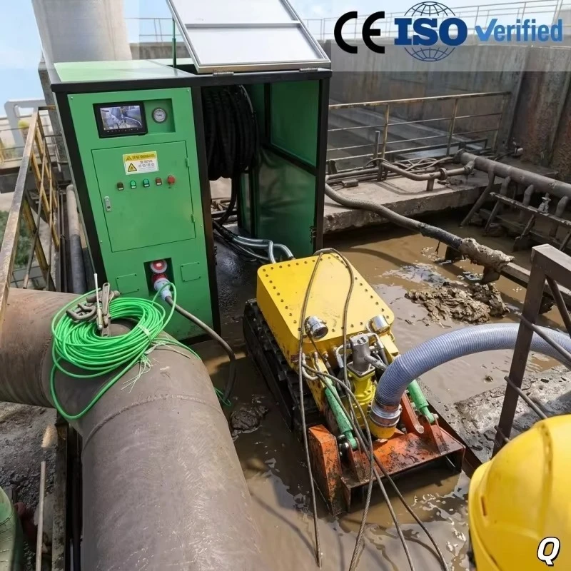 Remote Control Submersible Sludge Dredging Robot with 58KW High Power for Municipal Pipeline Sewer Well