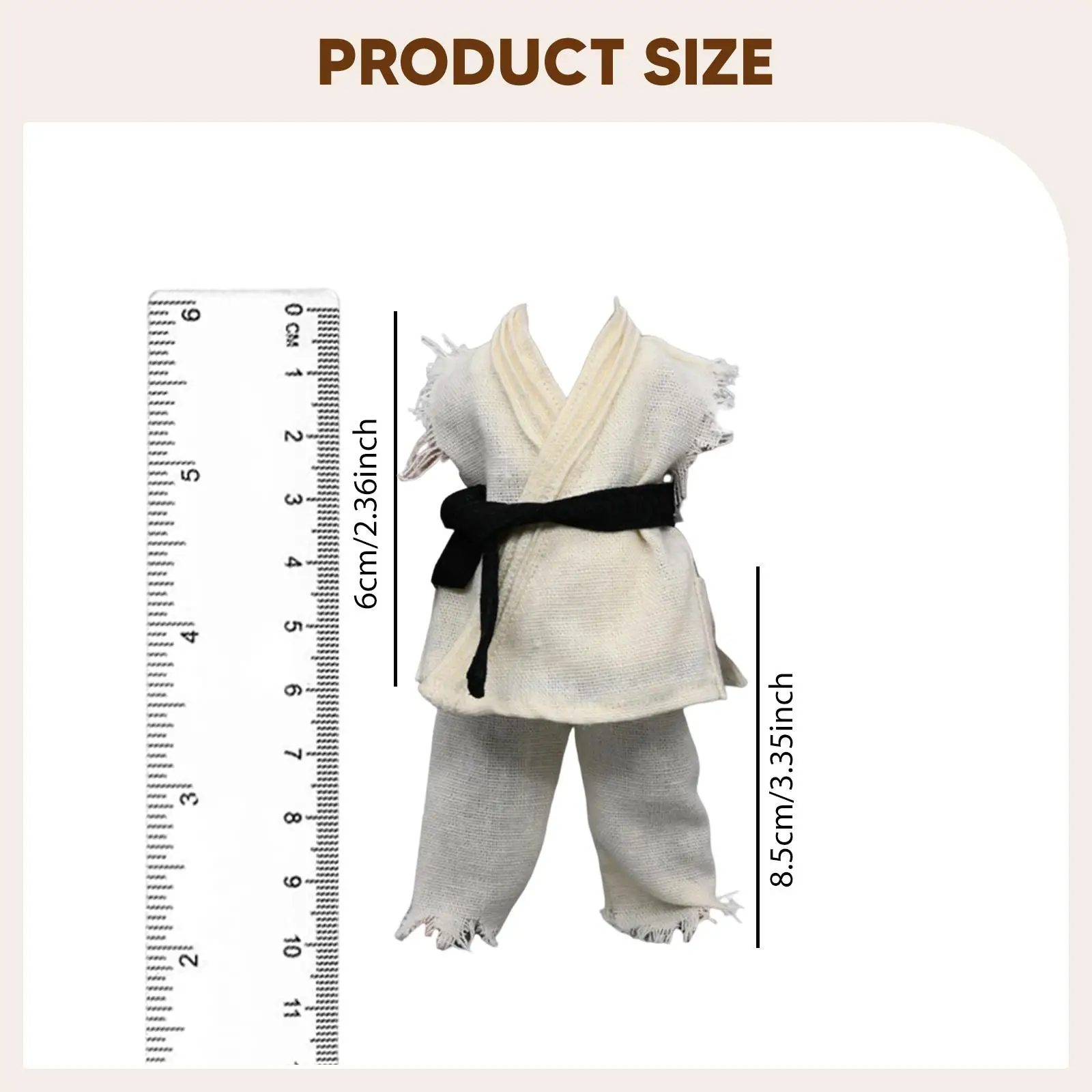 

1/12 Scale Miniature Figure Uniform Cloth Outfit for 6 Inch Male Action Figures Judo Top Pants Belt Costume