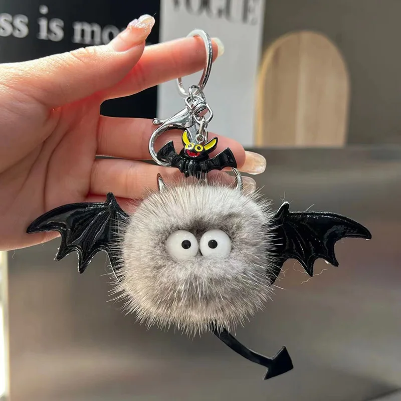 Kleiner Teufel Pack Anhänger Nerz Haar Schlüsselanhänger Anhänger süße Haarball Elf Plüsch Puppe Ornamente Sammlung Desktop Display Geschenk Spielzeug