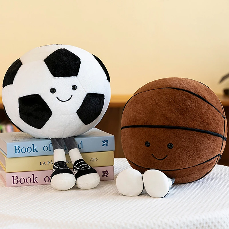 Basketball Soccer Doll With Feet Plush Doll Toys Card Love Plush Pillow Fun Shape Plush Doll Cushion Home Plush Ornament