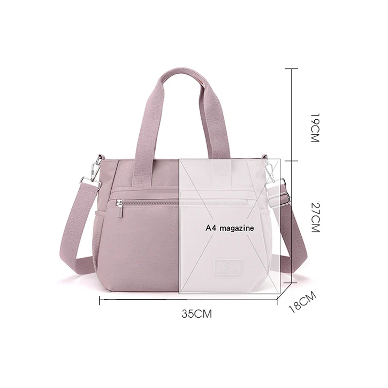 Casual Shoulder Bags Women Handbags 2024 New Summer Waterproof Nylon Crossbody Messenger Bags Large Capacity Mommy Tote Bags