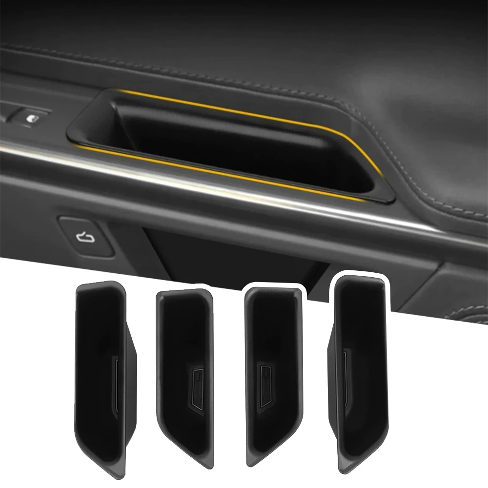 

Для RIVIAN R1T R1S автомобильная боковая дверная ручка ящик для хранения лоток ABS органайзеры аксессуары черный 4 шт.