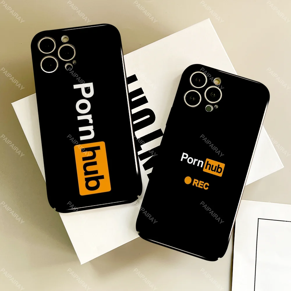 مضحك P-PornhubS جراب هاتف آيفون 16 15 14 13 12 11 زائد برو ماكس صغير لامع HD الغلاف الصلب فيلم قذيفة