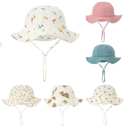 Spring Autumn Print Baby Bucket Hat Soft Cotton Girls Boys Outdoor Casual Panama Sun Cap Summer Infant Toddler Fisherman Hats