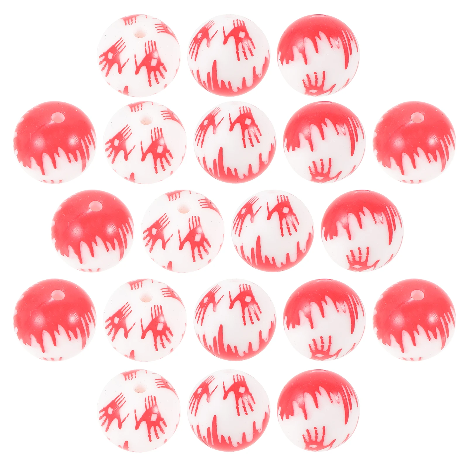 

20 Pcs Silicone Beads Accessories Necklace Charms Round Jewelry Theme Assorted Silica Gel Decorative Bracelets