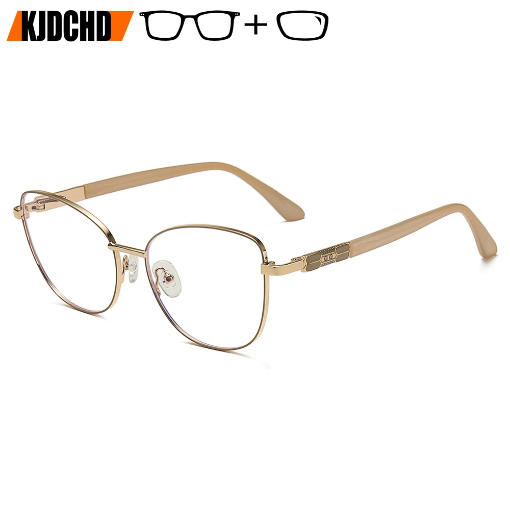 

KJDCHD Cat Eye Prescription Glasses Anti Blue Light/Photochromic Butterfly Optical Eyeglasses for Women Reading glasses