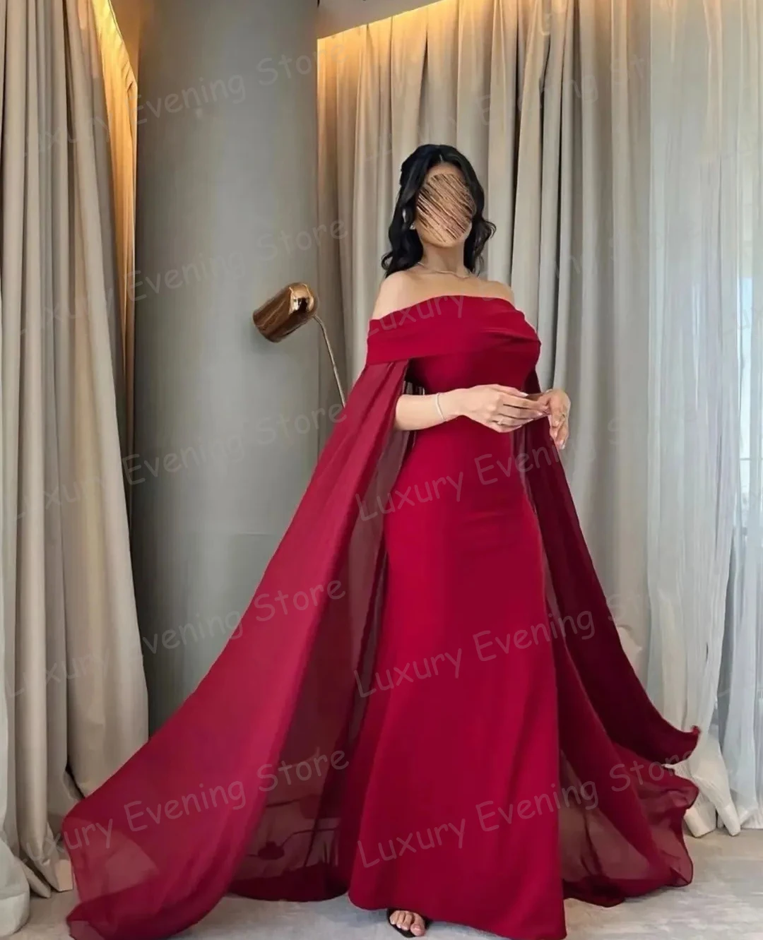 

Простые вечерние платья в стиле русалки, женские выпускные платья, сексуальные платья с открытыми плечами и шалью, модные платья, на заказ, вечерние наряды