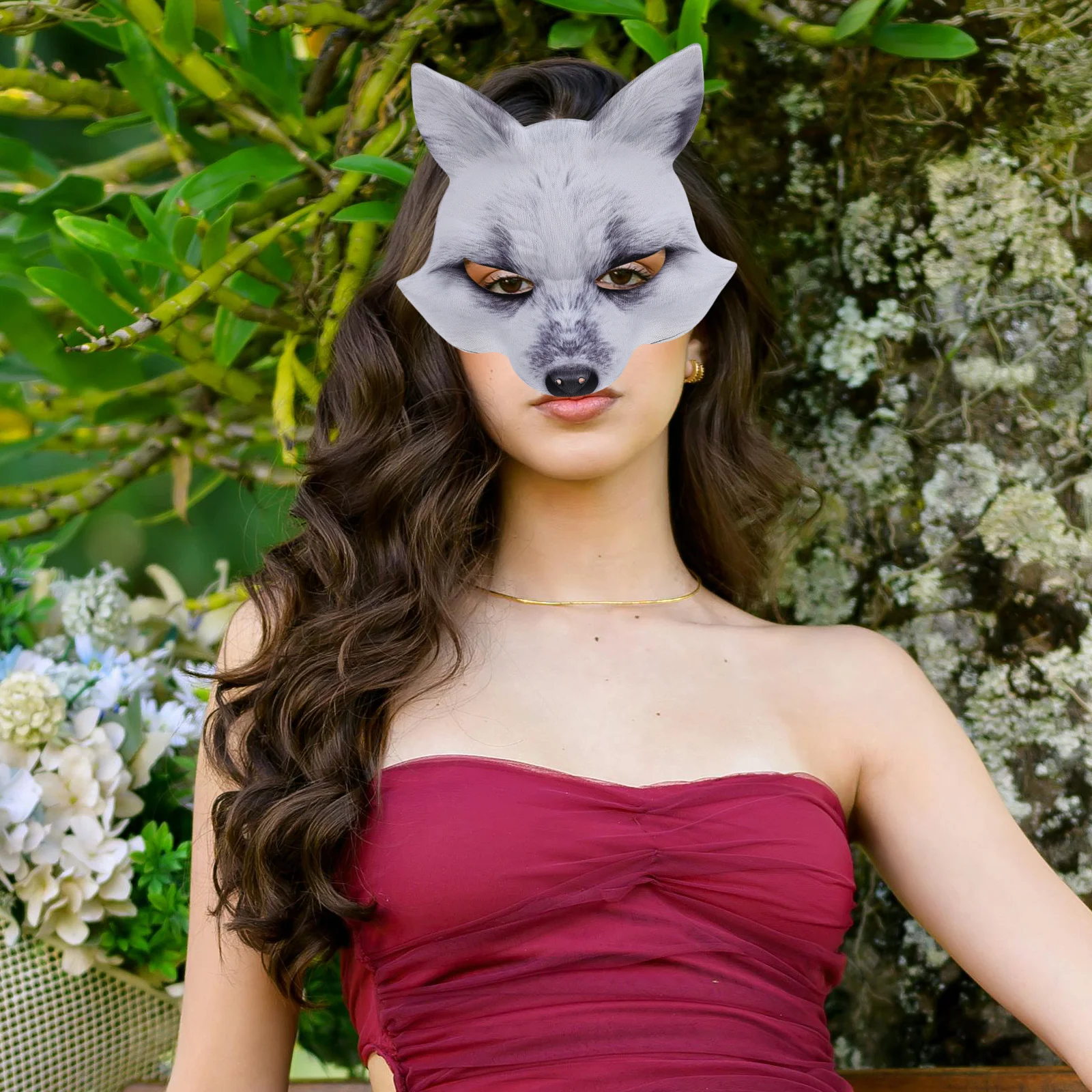 

Fox Half Face Mask Lightweight Premium Material Elegant Mysterious for Halloween Carnival Masquerade Ball Cosplay Mask