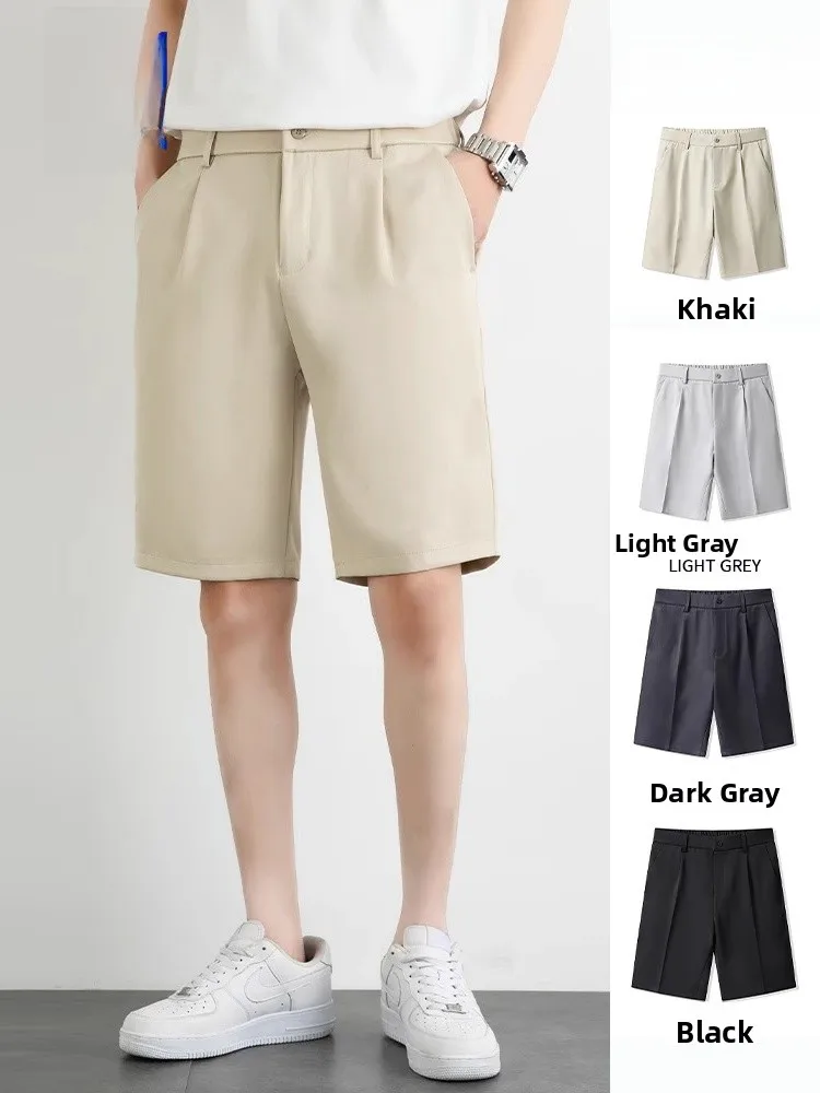 

Rn Ice Silk Men's orts Summer Trendy Brand Suit Casual Loose Qui Dry Sport Summer Leisure Five-Quarter Pants