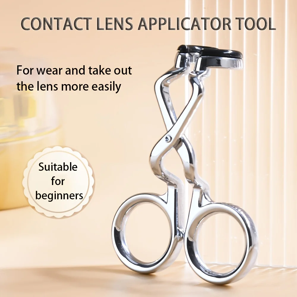 1개 콘택트 렌즈 어플리케이터 도구, 컬러 콘택트 렌즈 착용 보조 장치로 콘택트 렌즈를 더 쉽게 적용/제거 가능, 콘택트 렌즈 눈꺼풀 W