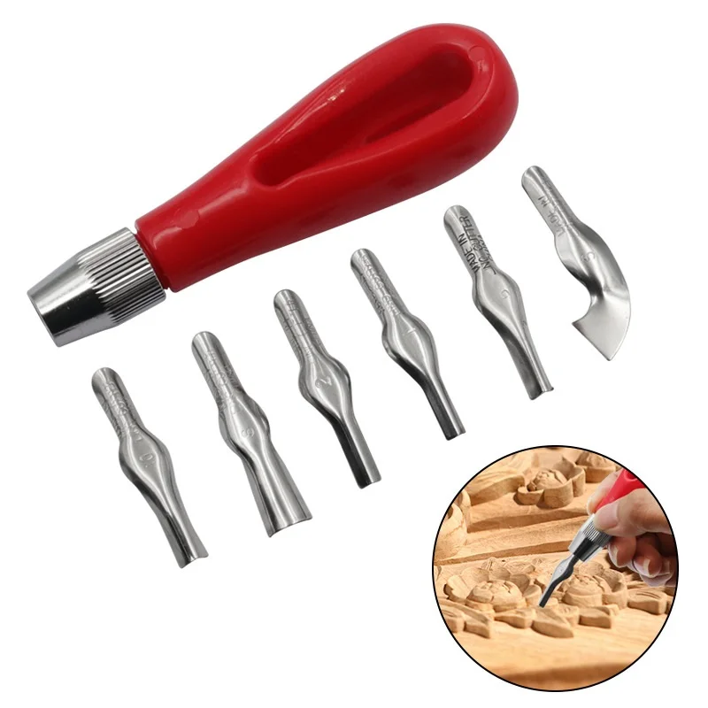 Creative production tool engraving six-blade carving knife set professional art  woodcutter combination tool