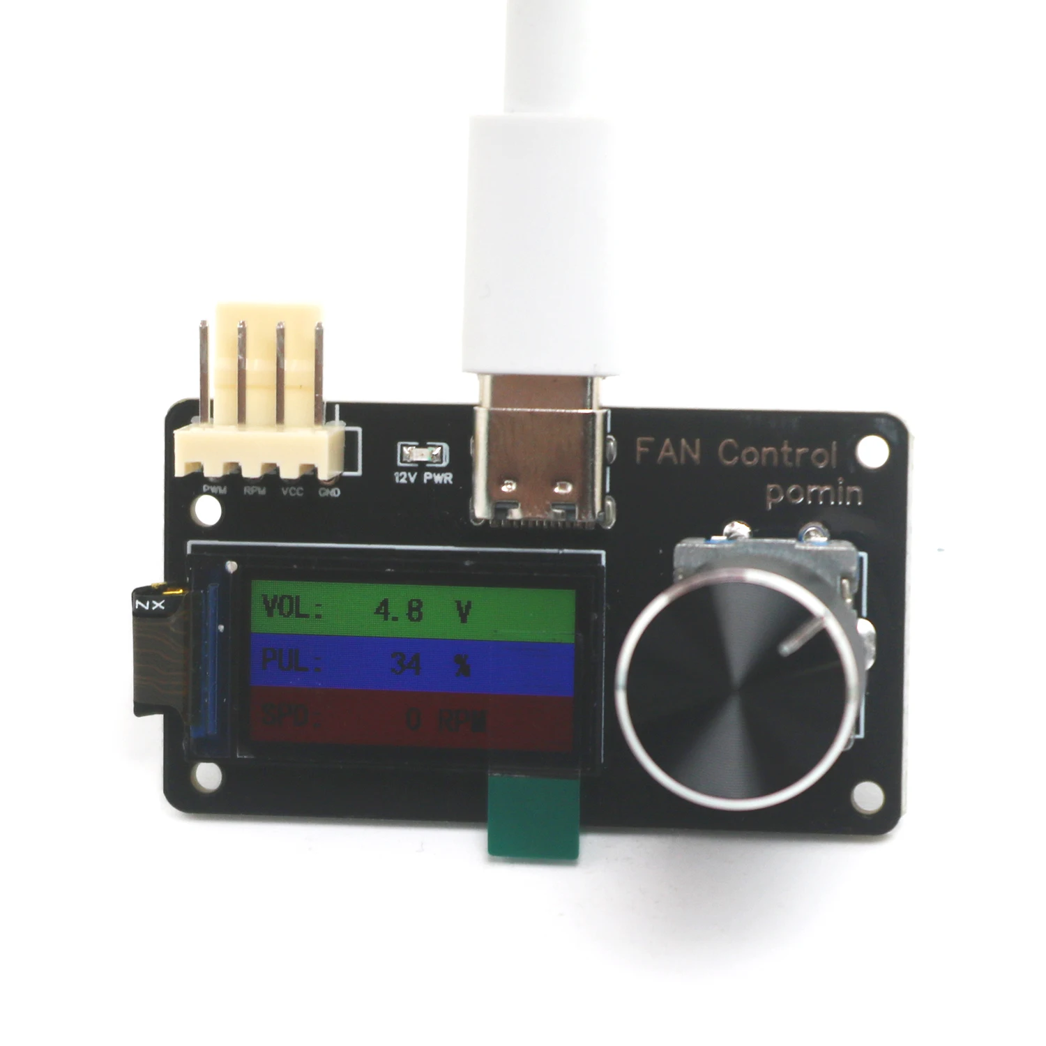 4-Wire Fan Controller Module with Digital Display PWM Duty Cycle 4P Fan Speed Control TYPE-C USB 12V POWER FOR Blowers Chassis