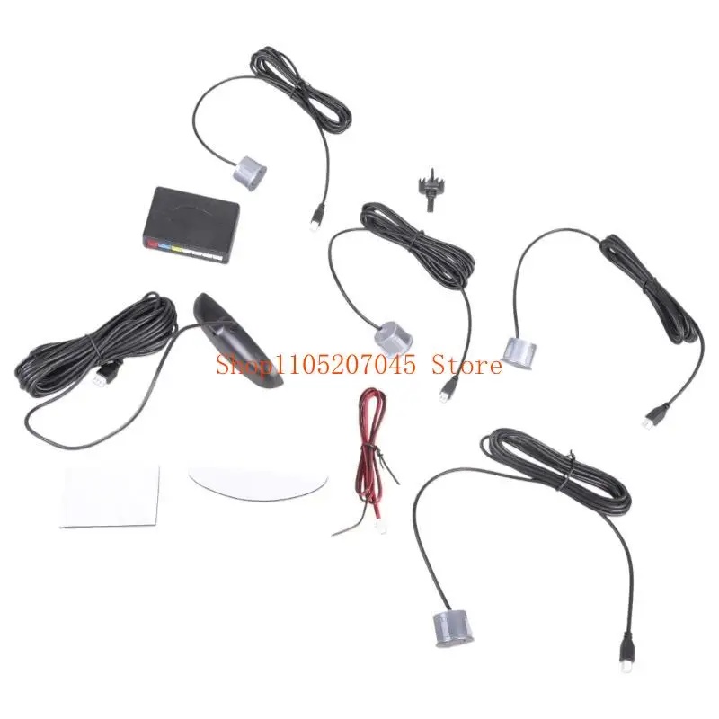37cd 4 Car Parking Sensors LED Display Reverse Backup Buzzer Radars Alarm System
