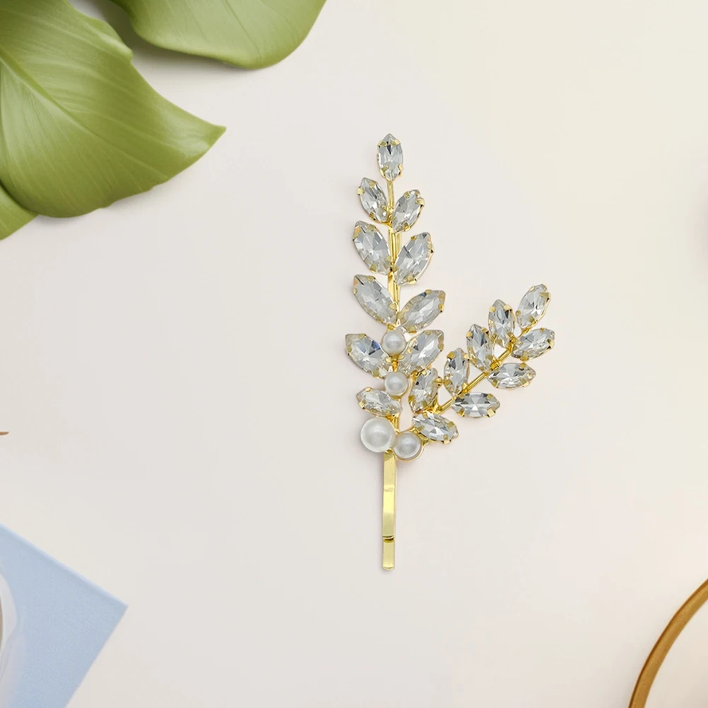 

2pcs Rhinestone Hair Clips Wheat Spike Design Bobby Pins Thick Long Hair Women Bridal Wedding Accessories Fashion