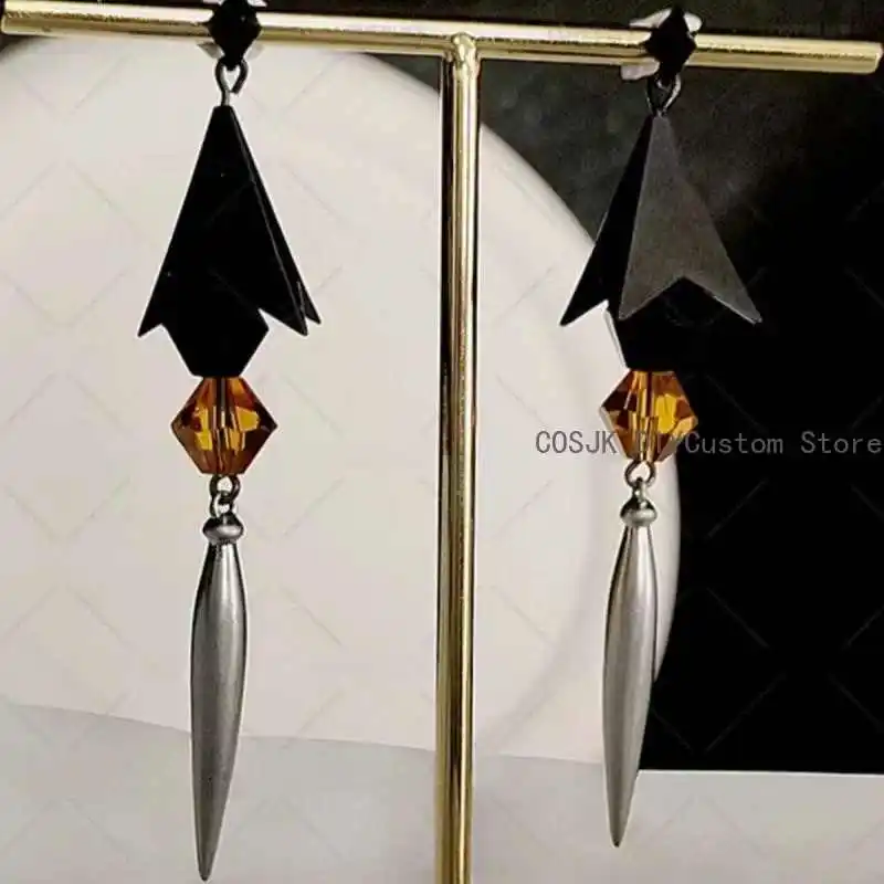 Game Genshin Impact Zhongli Cosplay Fashion Ear Studs Pendant Ear Clips Earrings Clothing Accessories Props Gifts