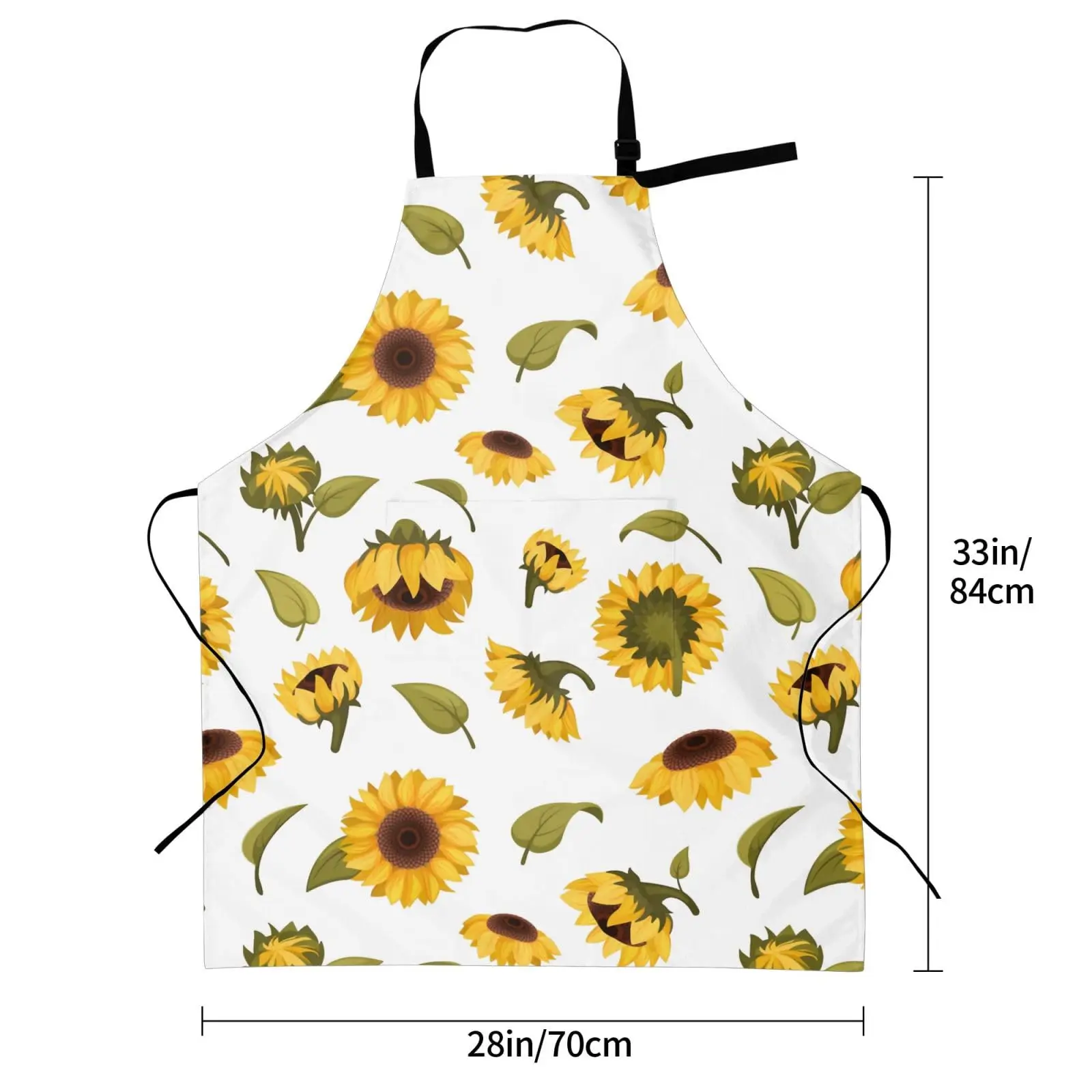 Sunflower Aprons for Women with Pockets Chef Apron Adjustable Neck Strap Kitchen Apron Waterproof Cooking Apron