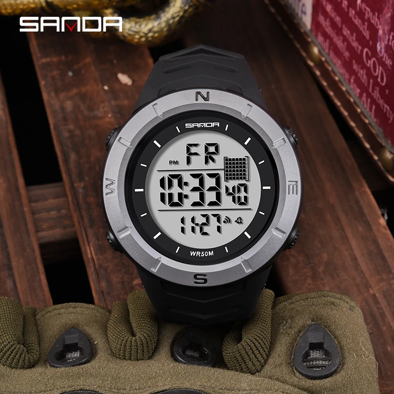 

SADNA Fashion Trend Mens Watches Sports Chronograph Mountaineering Watch Shockproof Multifunctional Electronic Watch Waterproof