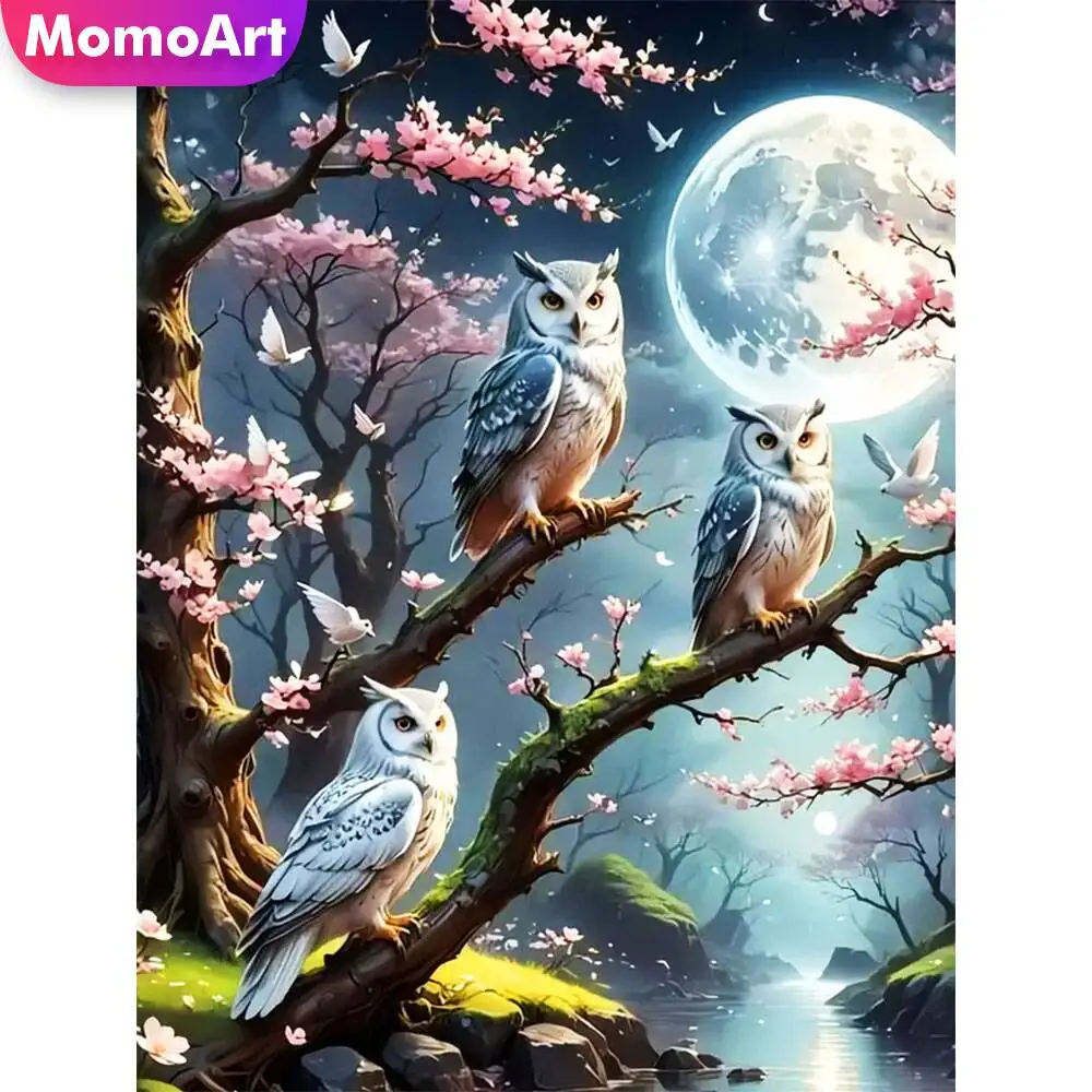 Momoart Katze Diamant Malerei Tier bunte Diamant Mosaik Bild Strass Mond Wand Dekor