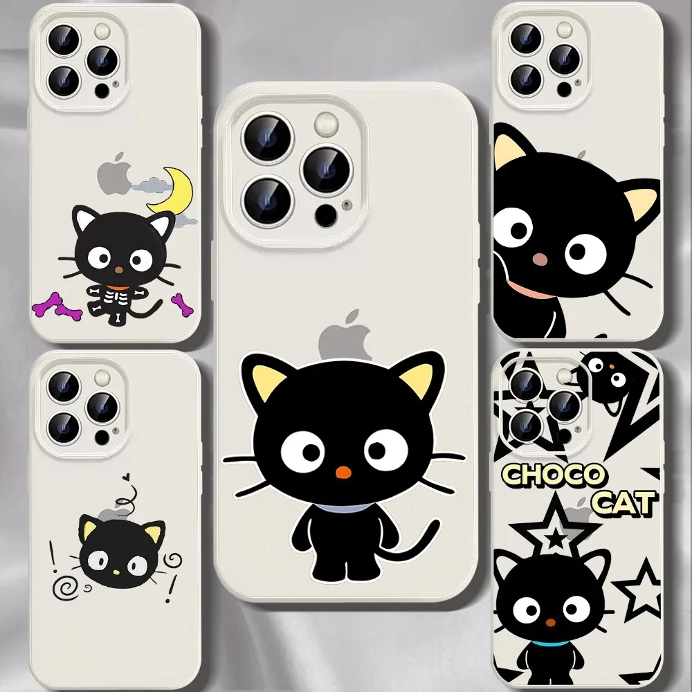 S-Sanrio C-Chococat Phone Case For Iphone 11 13 14 15 16 Pro Max X Xr Xs Max Se2020 12mini White Cover Case