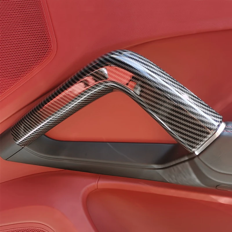 

For Porsche Cayenne 2011 - 2017 ABS Carbon Fiber Car Styling Door Panels Armrest Handle Pull Cover Interior Accessories Trim