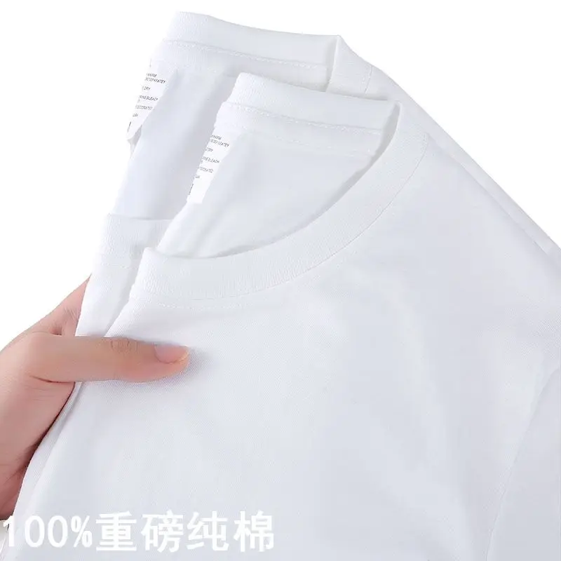 100% Cotton T-shirt Men Women Solid Color O Neck Short-sleeved Tops Summer Korean Loose Half-sleeve T Shirt Unisex M-4XL, image 10