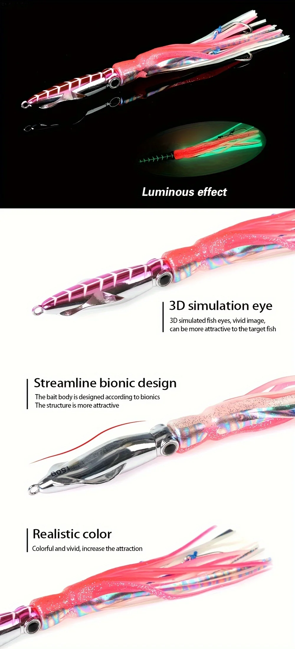 60g, 100g, 150g, 200g Skirted Octopus Lure – Slow-Pitch-Jigging-Trolling-Köder für Salzwasser-Tiefseefischen – Detail 3