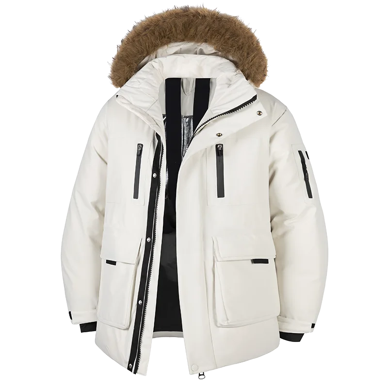 

-20 Degree New Down Jacket Male Winter Parkas Men White Duck Down Jacket Hooded Outdoor Thick Warm Padded Snow Coat