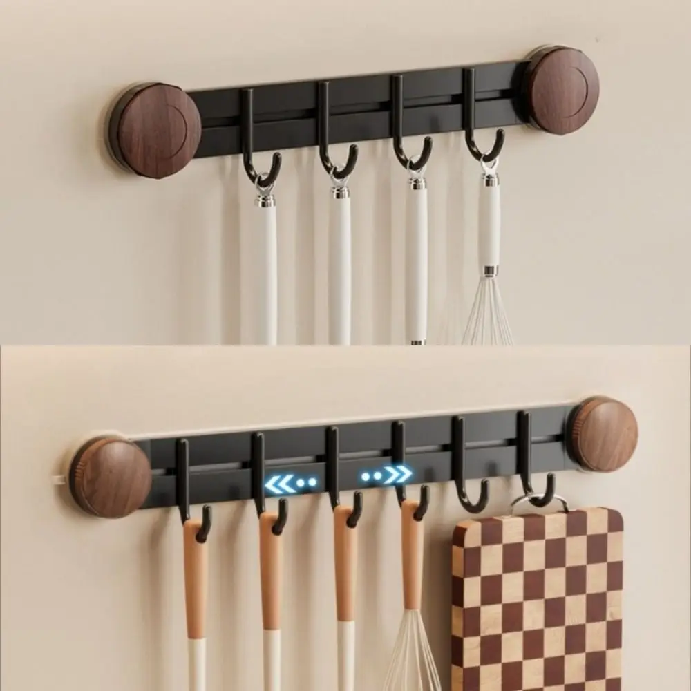 

4/6 Hooks Vacuum Suction Cup Hooks Wall-Mounted Traceless Hanging Clothes Hooks Removable Space Saving Kitchen Storage Hooks