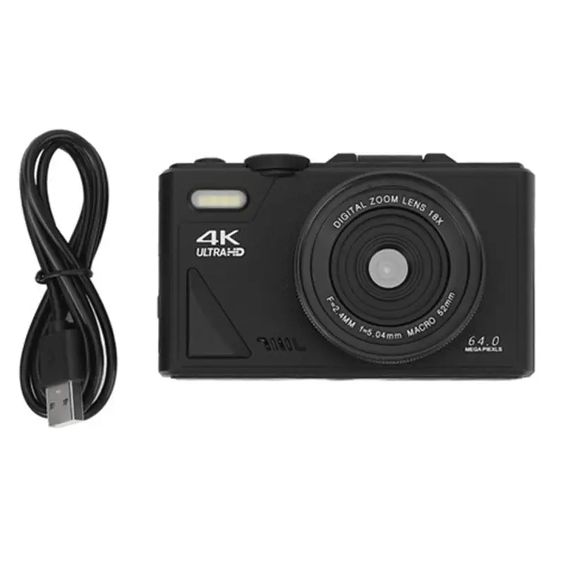 

T36C Retro Digital Camera 64MP Stabilization Video Pause Function 3 Inch IPS Screen Digital Camera For Vlogging