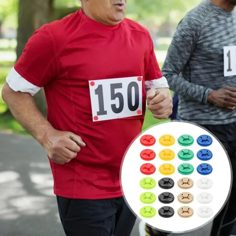 24-częściowe przenośne klamry do mocowania tablicy rejestracyjnej wielokrotnego użytku Klipsy do mocowania śliniaka do biegania Narciarstwo Kolarstwo Wyścig Szybki, dokładny uchwyt na śliniak